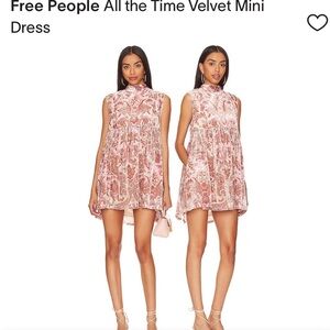 Free People Pink Velvet Mini Dress